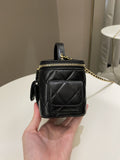 Chanel Polly Pocket Multi Pocket Vanity Case Bag Black Lambskin