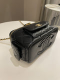 Chanel Polly Pocket Multi Pocket Vanity Case Bag Black Lambskin
