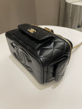 Chanel Polly Pocket Multi Pocket Vanity Case Bag Black Lambskin