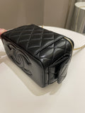 Chanel Polly Pocket Multi Pocket Vanity Case Bag Black Lambskin
