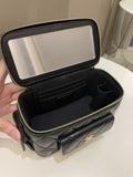 Chanel Polly Pocket Multi Pocket Vanity Case Bag Black Lambskin