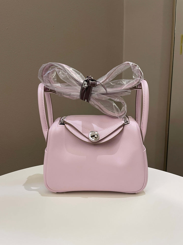 Hermes Mini Lindy Mauve Pale / Gold Swift