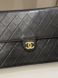 Chanel Vintage Quilted Flap Bag Black Lambskin