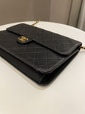 Chanel Vintage Quilted Flap Bag Black Lambskin