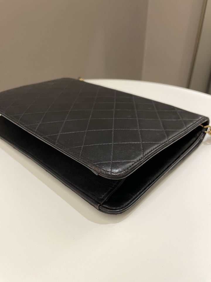 Chanel Vintage Quilted Flap Bag Black Lambskin