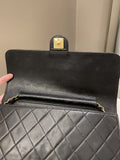 Chanel Vintage Quilted Flap Bag Black Lambskin