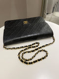 Chanel Vintage Quilted Flap Bag Black Lambskin