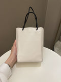 Chanel Vertical Shopping Bag Ivory / Black Calfskin