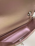 Chanel 21K Quilted Mini Rectangular Iridescent Pink Calfskin