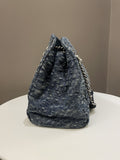 Chanel Camellia Mademoiselle Bag Blue Denim