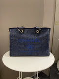 Chanel Deauville Shopper Tote Navy