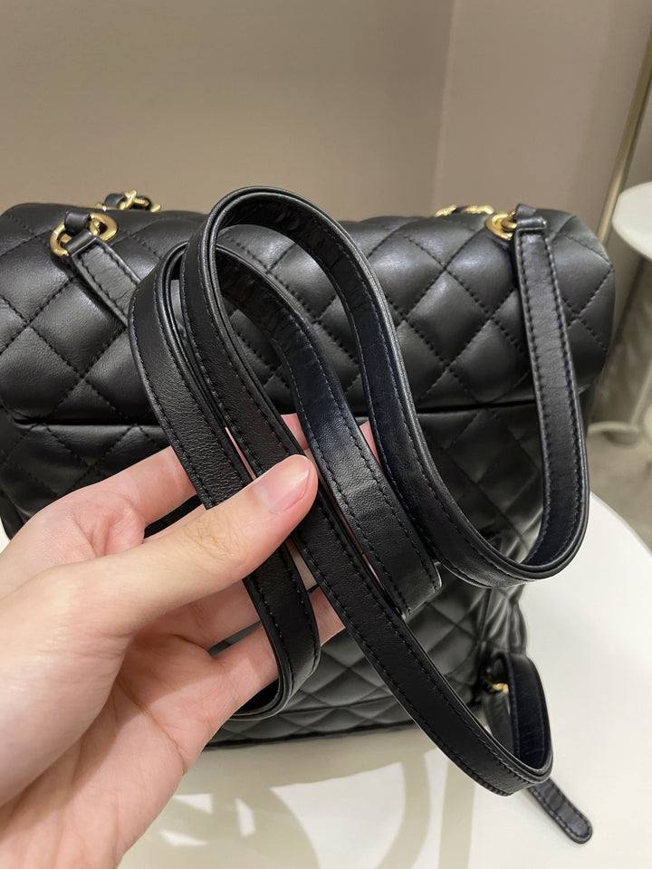 Chanel Quilted Urban Spirit Backpack Black Calfskin