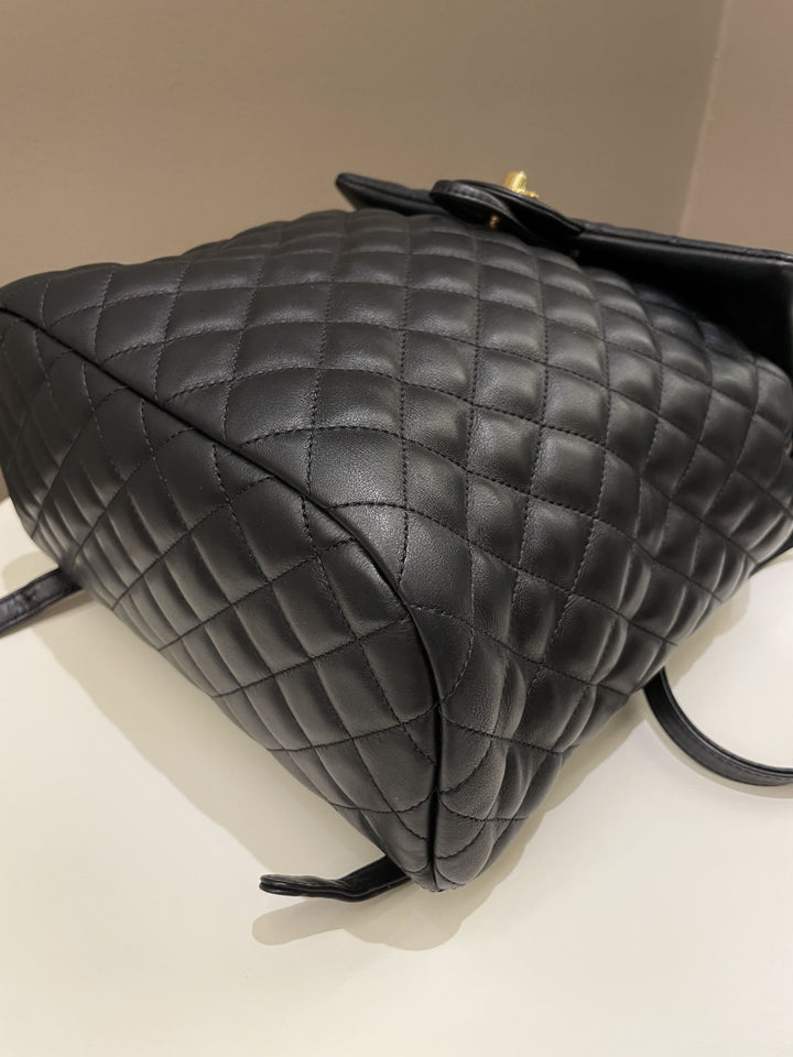 Chanel Quilted Urban Spirit Backpack Black Calfskin