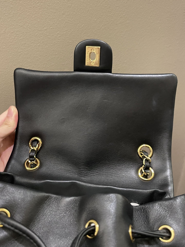Chanel Quilted Urban Spirit Backpack Black Calfskin
