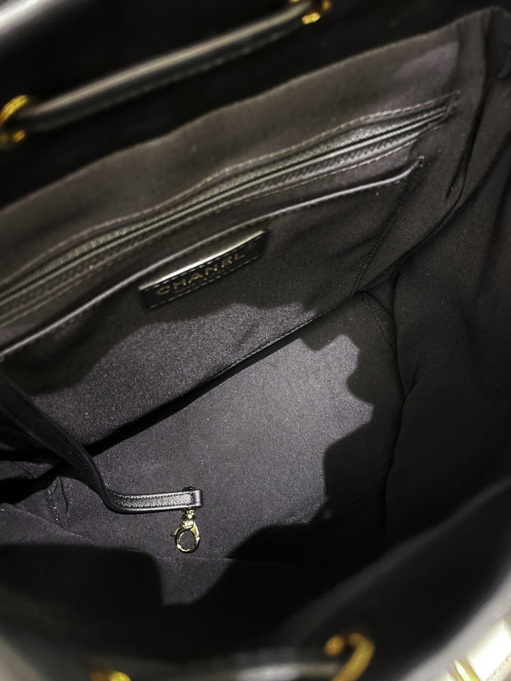 Chanel Quilted Urban Spirit Backpack Black Calfskin