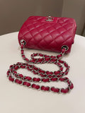 Chanel 18B Classic Quilted Mini Square Red Caviar