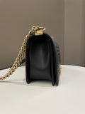 Chanel Quilted Boy Old Medium Black Caviar