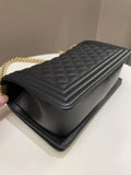 Chanel Quilted Boy Old Medium Black Caviar