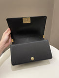 Chanel Quilted Boy Old Medium Black Caviar