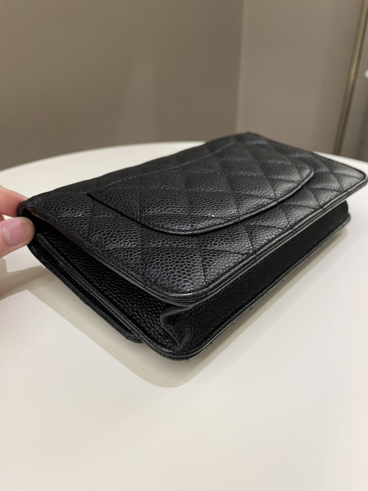Chanel Classic Quilted Wallet on Chain Black Caviar