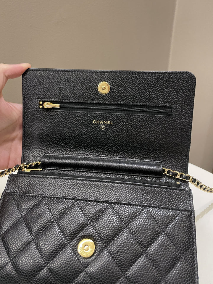 Chanel Classic Quilted Wallet on Chain Black Caviar
