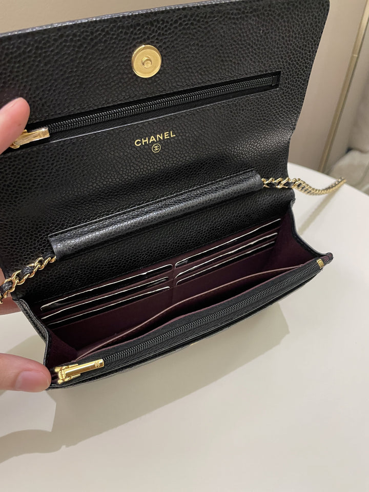 Chanel Classic Quilted Wallet on Chain Black Caviar