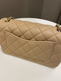 Chanel Pearl Crush Quilted Mini Rectangular Beige Lambskin