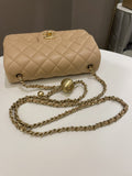 Chanel Pearl Crush Quilted Mini Rectangular Beige Lambskin