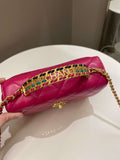 Chanel 23P Quilted Top Handle Flap Chain Rose