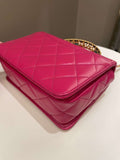 Chanel 23P Quilted Top Handle Flap Chain Rose