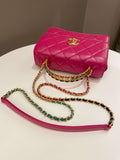 Chanel 23P Quilted Top Handle Flap Chain Rose