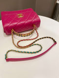 Chanel 23P Quilted Top Handle Flap Chain Rose