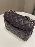 Chanel Classic Quilted Mini Square Dark Purple Lambskin