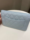 Chanel Quilted Wallet on Chain With Pearls Chain  Baby Blue Lambskin
