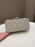 Chanel Classic Quilted Mini Square Grey Lambskin