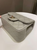 Chanel Classic Quilted Mini Square Grey Lambskin