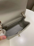 Chanel Classic Quilted Mini Square Grey Lambskin