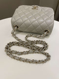 Chanel Classic Quilted Mini Square Grey Lambskin