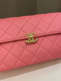 Chanel 22S Wrapped Top Handle Pink Lambskin