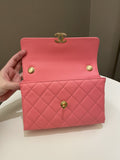 Chanel 22S Wrapped Top Handle Pink Lambskin