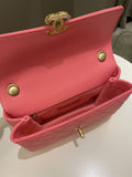 Chanel 22S Wrapped Top Handle Pink Lambskin