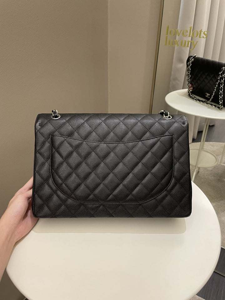 Chanel Classic Quilted Maxi Single Flap Black Caviar