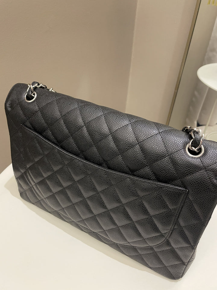 Chanel Classic Quilted Maxi Single Flap Black Caviar