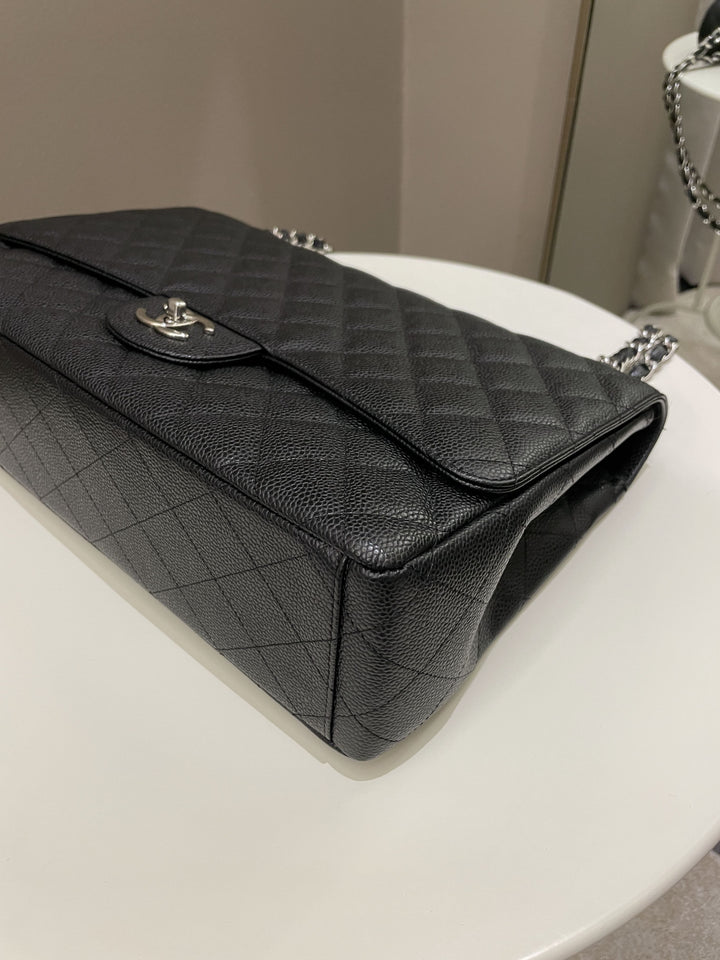 Chanel Classic Quilted Maxi Single Flap Black Caviar