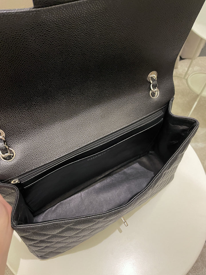 Chanel Classic Quilted Maxi Single Flap Black Caviar