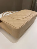Chanel Classic Quilted Medium Double Flap Beige Caviar