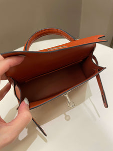 Hermes Mini Kelly 20 Cuivre Chèvre / Rose Mexico