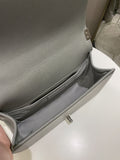 Chanel Quilted Boy Old Medium Silver Grey Caviar