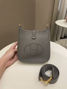 Hermes Mini Evelyne Gris Meyer Clemence