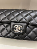 Chanel Classic Quilted Mini Rectangular Black Lambskin